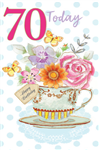 Card Female 70th Birthday Teacup