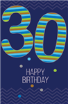 Card Male 30th Birthday Stripes