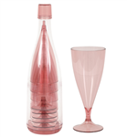 Champagne Glass Plastic PinkGold 5Pk