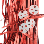 Clipped Ribbons Metallic Red 25 Pack