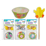 Easter Baking Cups With Picks 24pk 