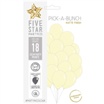 Five Star Balloons Matte Pastel Yellow 30cm 18pk 