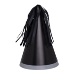 Five Star Party Hat With Tassel Topper Black 10 Pack