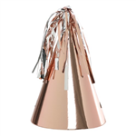 Five Star Party Hat With Tassel Topper Metallic Rose Gold 10 Pack