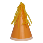 Five Star Party Hat With Tassel Topper Tangerine 10 Pack
