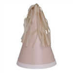 Five Star Party Hat With Tassel Topper White Sand 10 Pack
