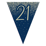 Flag Bunting Glitter Navy 21st