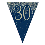 Flag Bunting Glitter Navy 30th