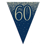 Flag Bunting Glitter Navy 60th