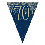 Flag Bunting Glitter Navy 70th