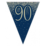 Flag Bunting Glitter Navy 90th