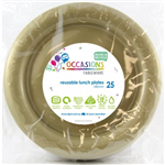 GOLD ROUND LUNCH PLATE 20PK ALP