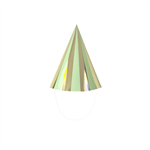 Gingham Green Party Hat 6pk
