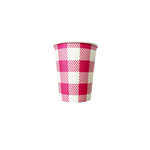 Gingham Pink Paper Cup 20pk