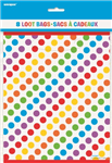 Loot Bags Rainbow Dots 8 Pack