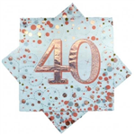Napkin Celebration 40 Rose Gold 16pk 