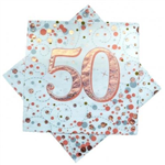 Napkin Celebration 50 Rose Gold 16pk
