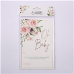 Oh Baby Floral Invitation 6pk