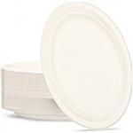 Sugarcane Plate Oval White 50Pk