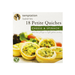 Temptation Bakeries Quiche Petite Cheese  Spinach 18Pk