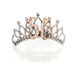 Tiara 50th Rose Gold  Silver