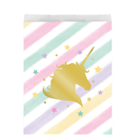 Unicorn Sparkle Gold Foil Stamp Paper Party Favor Bags 10 Pack
