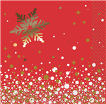 XMAS NAPKIN GOLD SPARKLE BEV 16PK 58011