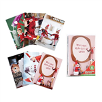 XMAS NAUGHTY ELVES CARDS 6PK 101X152MM 64526