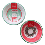 Xmas Bowls Paper Round 17CM 10PK