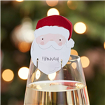 Xmas Drink Toppers Santa Head 12PK