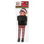 Xmas Naughty Elf Faux Black Leather Jacket 