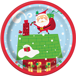 Xmas Plate Colourful Santa 8x7