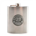 Zincalume Engravable Flask 21st 8 oz