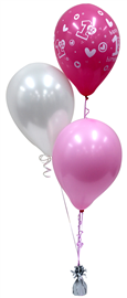 Balloon Arrangement 1St Birthday Girl 3 Balloons #101