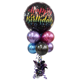 Balloon Arrangement Happy Birthday Topiary With Round Foil #198