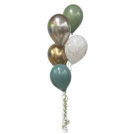 Balloon Arrangement Neutral Green & Gold #212