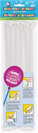 Balloon Sticks & Cups White 6/ Pack