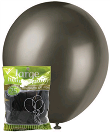 Balloons Metallic Black 25/ Pack