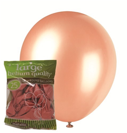 Balloons Metallic Rose Gold 25/ Pack