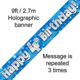 Banner Foil 4th Blue Happy Birthday Oakwood