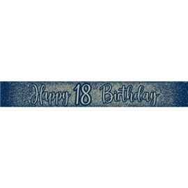 Banner Foil Glitter Navy 18th 2.7m