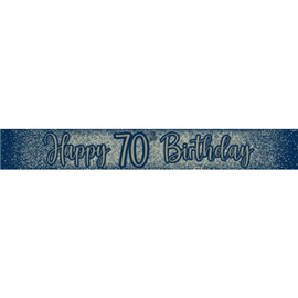 Banner Foil Glitter Navy 70th 2.7m