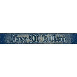 Banner Foil Glitter Navy 90th 2.7m