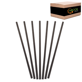 Biopak Paper Straws Regular Black 2500/CTN