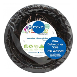 Black Round Dinner Plate 20/PK 