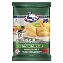 Borgs Pastizzis Spinach & Ricotta 625g 10/PK