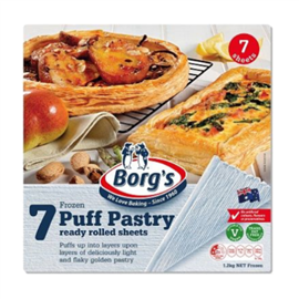 Borgs Puff Pastry Sheets 7 Sheets 1.2Kg