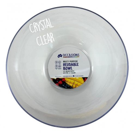 Bowl Round Reusable 4L Clear 25.2x11.8cm