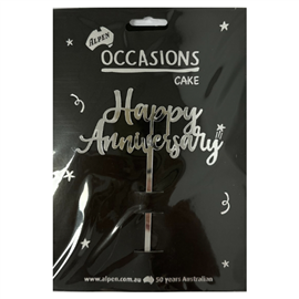 Cake Topper Acrylic Silver Anniversary