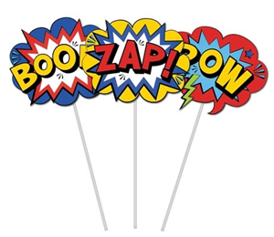 Cake Topper Superhero 3pk 